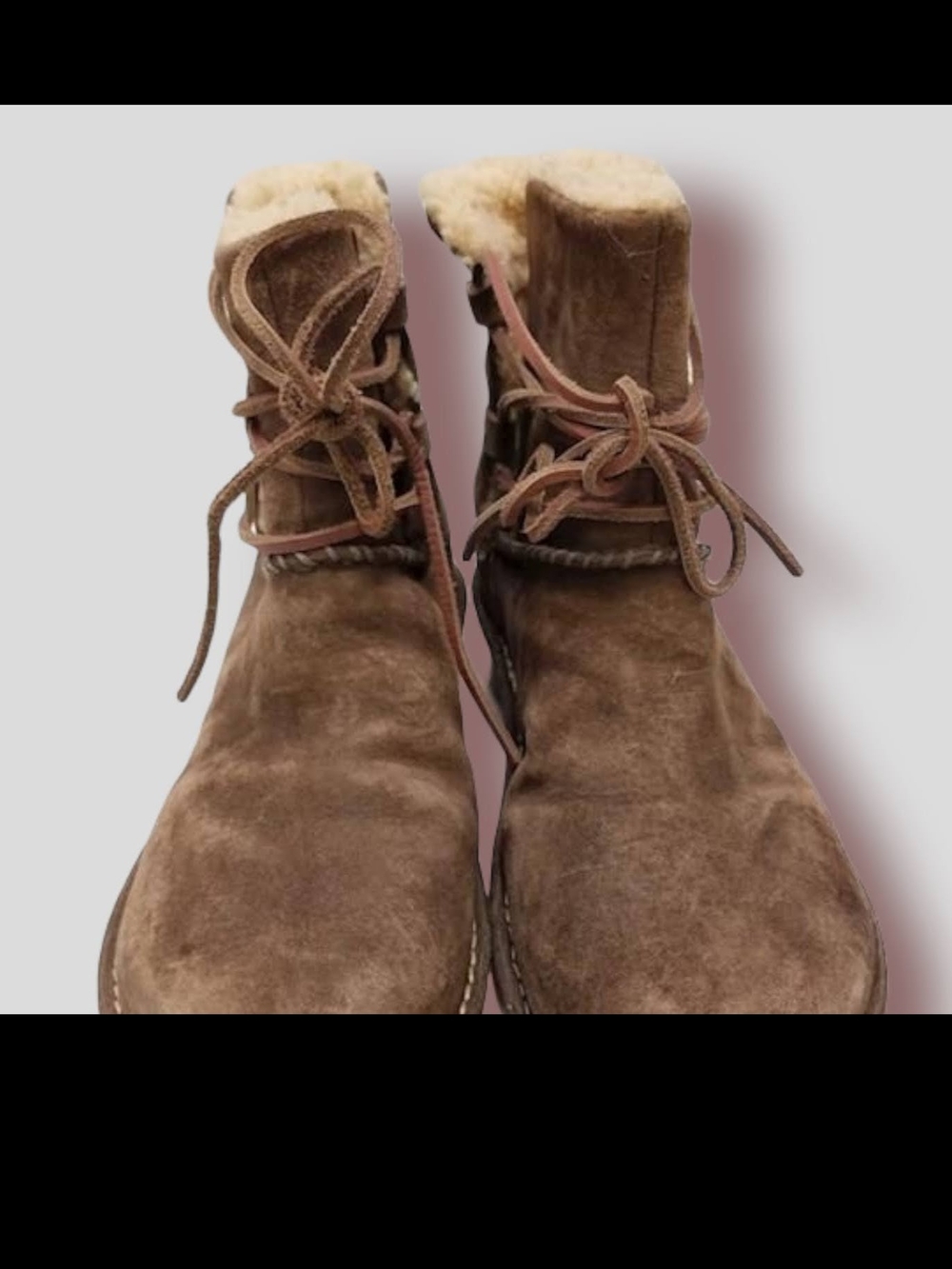UGG Caspia Brown Suede Sheerling Ankle Boots NWOT